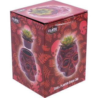 Fujima Skull Planter Reactive Glaze Ceramic Stash Jar | 4.5"