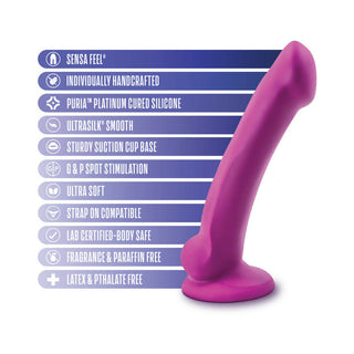 Avant D9 Ergo Mini 7 in. Dual Density Silicone Dildo Violet - Horny Stoner