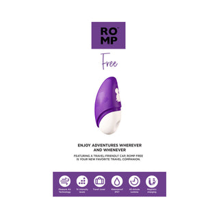 ROMP Free Rechargeable Silicone Pleasure Air Clitoral Vibrator Purple - Horny Stoner