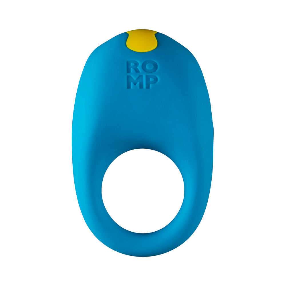 ROMP Juke Rechargeable Silicone Vibrating Penis Ring Light Blue - Horny Stoner