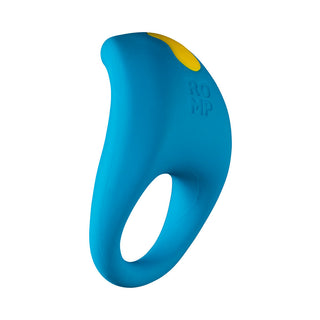 ROMP Juke Rechargeable Silicone Vibrating Penis Ring Light Blue - Horny Stoner