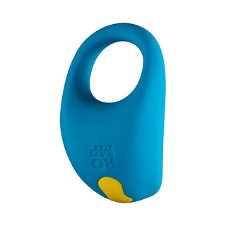 ROMP Juke Rechargeable Silicone Vibrating Penis Ring Light Blue - Horny Stoner