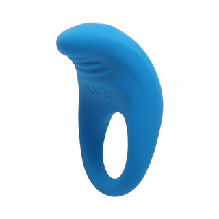 ROMP Juke Rechargeable Silicone Vibrating Penis Ring Light Blue - Horny Stoner