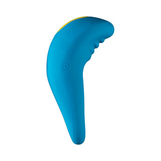 ROMP Juke Rechargeable Silicone Vibrating Penis Ring Light Blue - Horny Stoner