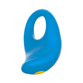 ROMP Juke Rechargeable Silicone Vibrating Penis Ring Light Blue - Horny Stoner