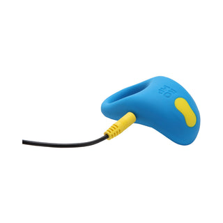 ROMP Juke Rechargeable Silicone Vibrating Penis Ring Light Blue - Horny Stoner