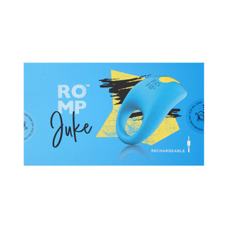 ROMP Juke Rechargeable Silicone Vibrating Penis Ring Light Blue - Horny Stoner