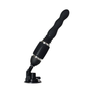 Evolved Thrust & Go Thrusting Vibrator With 2 Shafts and Suction Cup Base Black - Horny Stoner