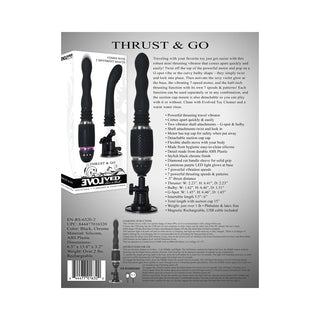 Evolved Thrust & Go Thrusting Vibrator With 2 Shafts and Suction Cup Base Black - Horny Stoner