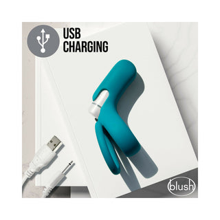 Blush Noje C2.Ring Rechargeable Vibrating Silicone Cockring Juniper - Horny Stoner