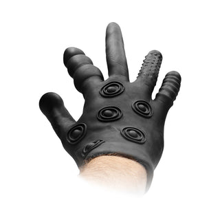 Shots Fist It Silicone Stimulation Glove Black - Horny Stoner