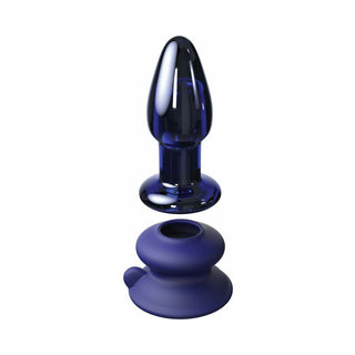 Icicles No. 85 Rechargeable Remote-Controlled Vibrating Anal Plug With Suction Cup Blue - Horny Stoner