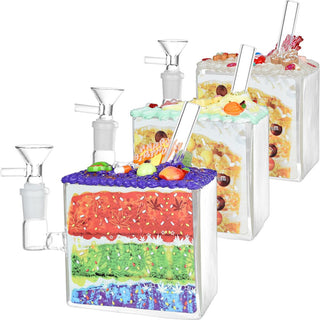 Dabtized Cake 'n' Bake Glass Water Pipe - 5.5" / 14mm F - Horny Stoner