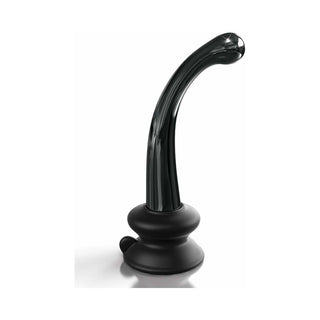 Icicles No. 87 Curved Glass G-Spot Massager With Suction Cup Black - Horny Stoner