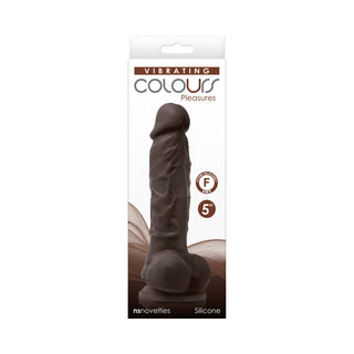 Colours Pleasures 5 in. Vibrating Dildo - Dark Brown