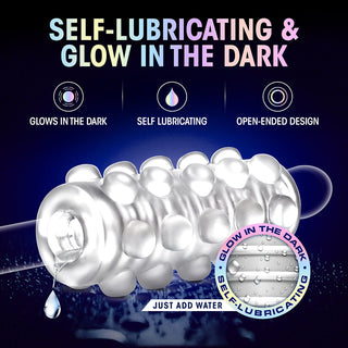 M for Men Soft + Wet Reversible Orb Glow in the Dark Self-Lubricating Stroker Frosted - Horny Stoner