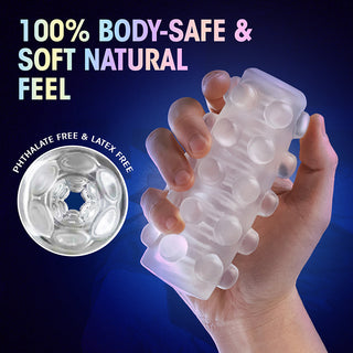 M for Men Soft + Wet Reversible Orb Glow in the Dark Self-Lubricating Stroker Frosted - Horny Stoner