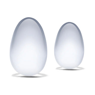Glas 2-Piece Glass Yoni Egg Set - Horny Stoner