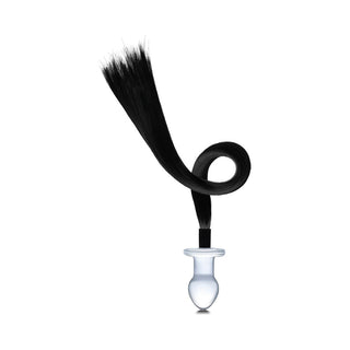 Glas 3 in. Horse Tail Glass Butt Plug - Horny Stoner