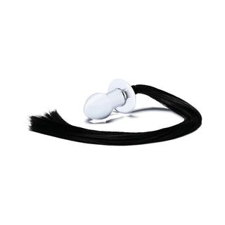 Glas 3 in. Horse Tail Glass Butt Plug - Horny Stoner