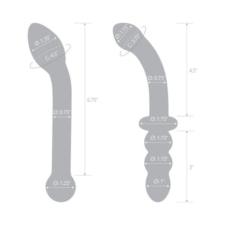 Glas 2-Piece G-Spot Pleasure Glass Dildo Set - Horny Stoner