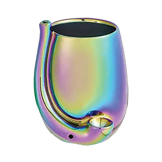 IRIDESCENT STEMLESS WINE GLASS PIPE MUG