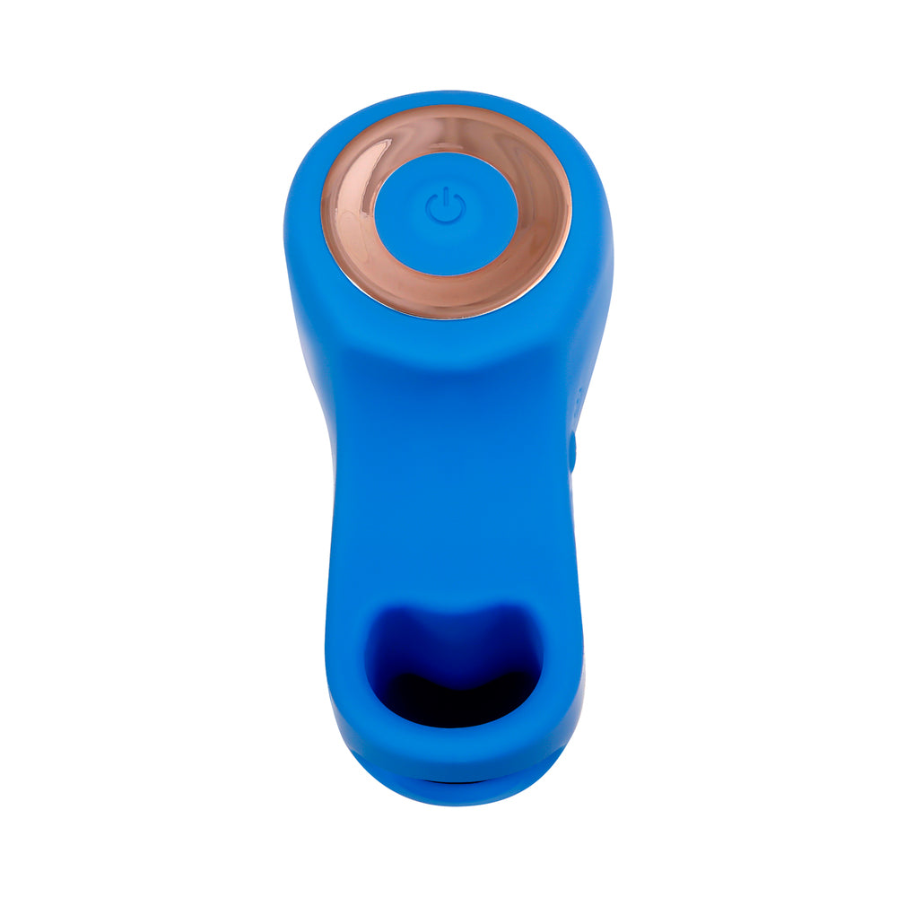 Gender X Flick It Rechargeable Flicking Dual Stimulation Silicone Finger Vibrator Blue - Horny Stoner
