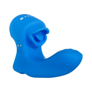 Gender X Flick It Rechargeable Flicking Dual Stimulation Silicone Finger Vibrator Blue - Horny Stoner