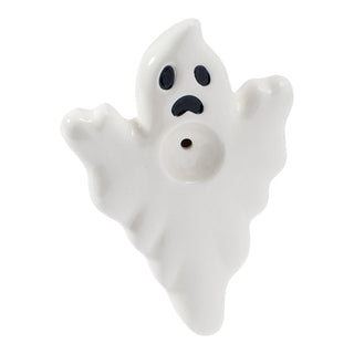Wacky Bowlz Ghost Ceramic Hand Pipe - 4" - Horny Stoner