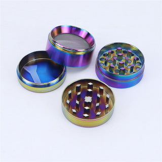 Zinc Alloy Iridescent 4 Piece Metal Grinder - Horny Stoner