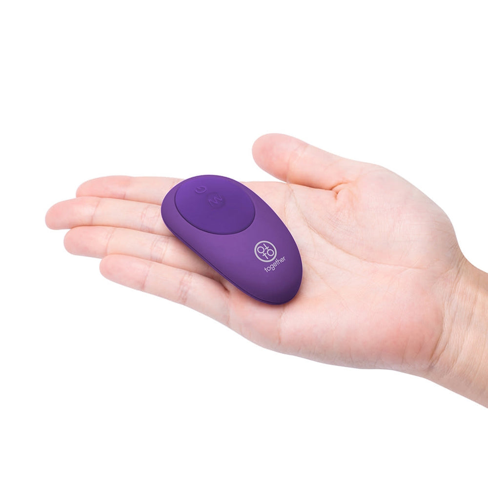 Together Couples Toy Remote-Controlled Dual Ended Rabbit Vibrator Purple - Horny Stoner