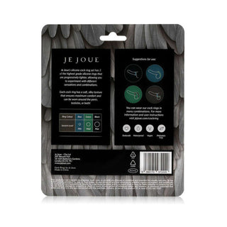 Je Joue Silicone Cock Ring 3-Piece Set Black/Green/Blue - Horny Stoner