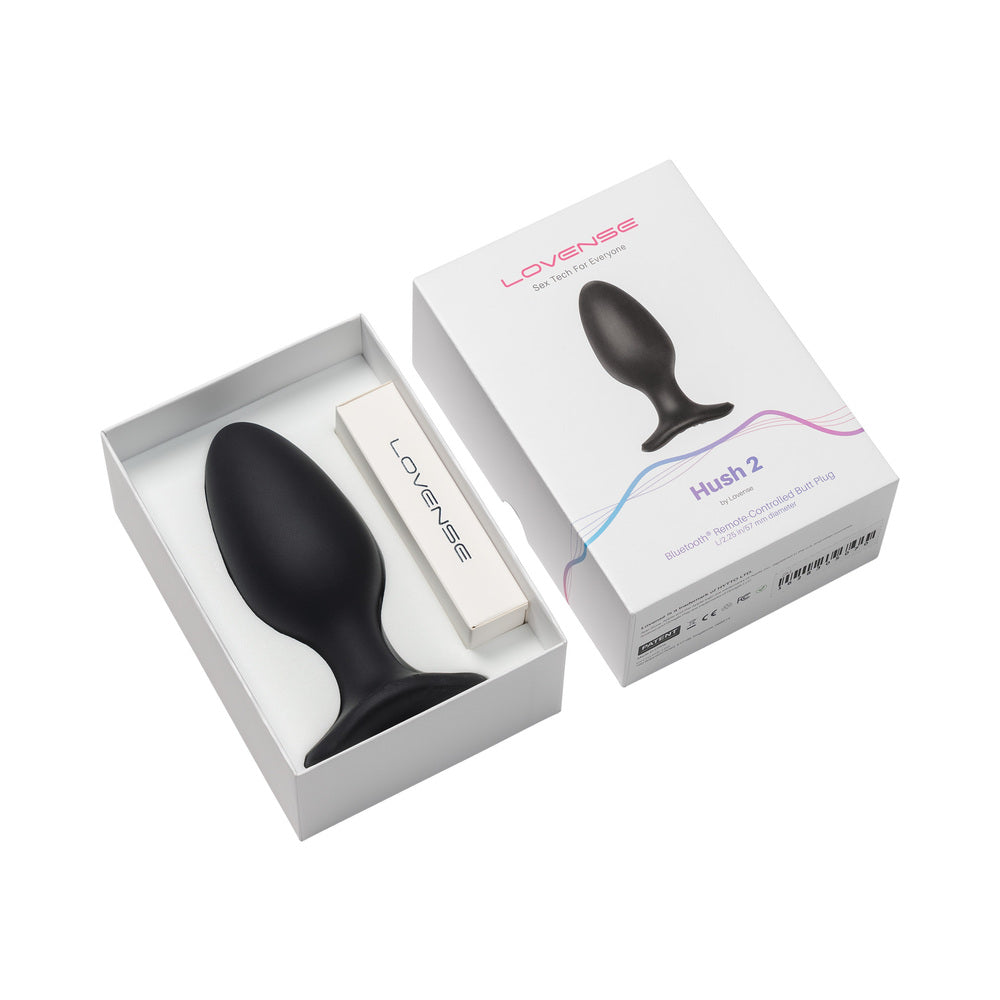 Lovense Hush 2 Bluetooth Remote-Controlled Vibrating Butt Plug L 2.25 in. - Horny Stoner