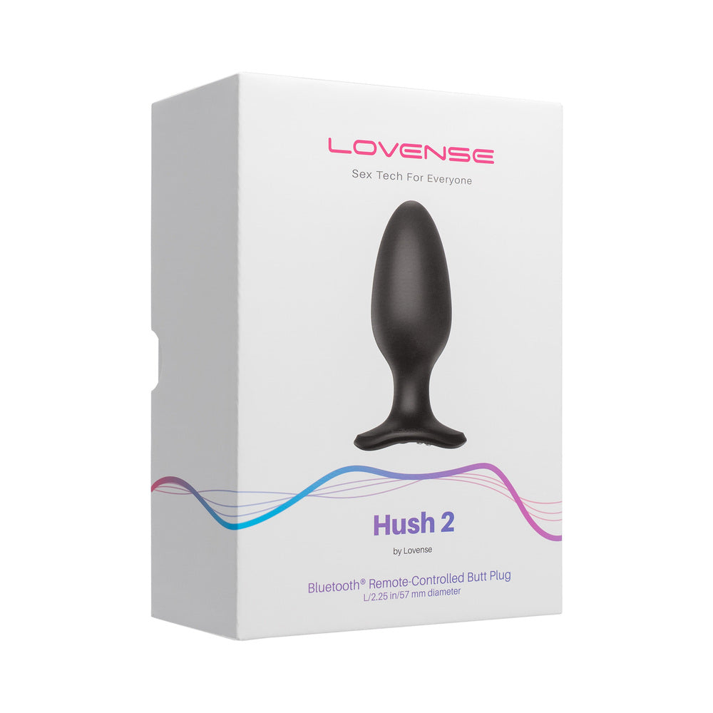 Lovense Hush 2 Bluetooth Remote-Controlled Vibrating Butt Plug L 2.25 in. - Horny Stoner