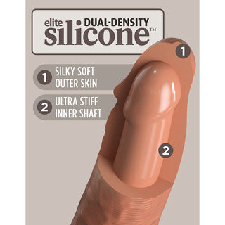 King Cock Elite 8 in. Dual Density Silicone Cock Realistic Dildo With Suction Cup