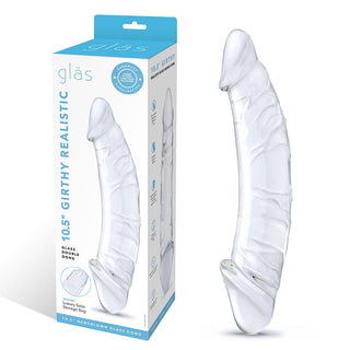 Glas 10.5 in. Girthy Realistic Glass Double Dong Dildo - Horny Stoner