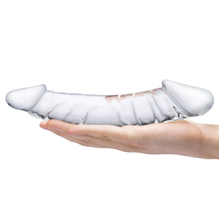 Glas 10.5 in. Girthy Realistic Glass Double Dong Dildo - Horny Stoner