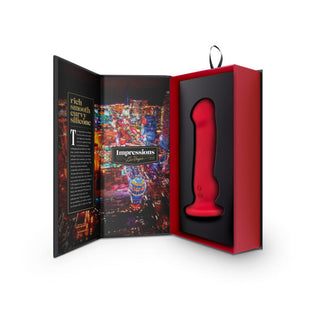 Impressions Las Vegas Rechargeable Silicone 8.25 in. Vibrating Dildo Crimson - Horny Stoner