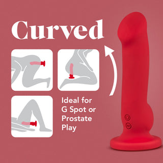 Impressions Las Vegas Rechargeable Silicone 8.25 in. Vibrating Dildo Crimson - Horny Stoner