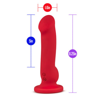 Impressions Las Vegas Rechargeable Silicone 8.25 in. Vibrating Dildo Crimson - Horny Stoner