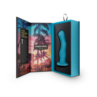 Impressions Miami Rechargeable Silicone 6.5 in. Vibrating Dildo Teal - Horny Stoner