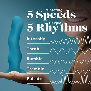 Impressions Miami Rechargeable Silicone 6.5 in. Vibrating Dildo Teal - Horny Stoner