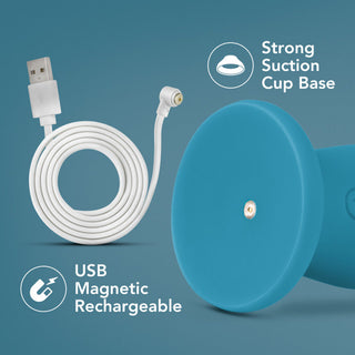 Impressions Miami Rechargeable Silicone 6.5 in. Vibrating Dildo Teal - Horny Stoner