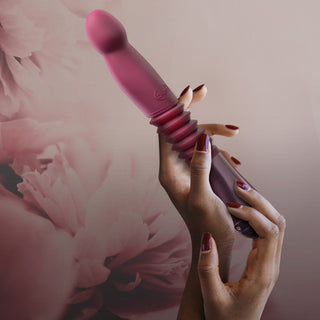 Temptasia Trixie Rechargeable 10 in. Silicone Thrusting Dildo Wine - Horny Stoner