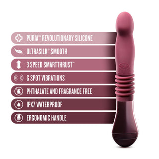 Temptasia Trixie Rechargeable 10 in. Silicone Thrusting Dildo Wine - Horny Stoner