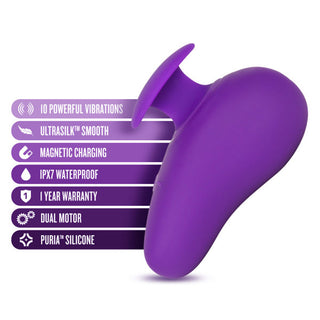Blush Wellness Palm Sense Rechargeable Silicone Vibrator Purple - Horny Stoner