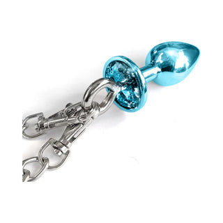 Nixie Metal Butt Plug & Attached Furry Handcuff Set Medium