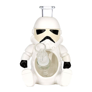 Smoke Trooper Glass & Vinyl Water Pipe - 3CT BUNDLE - 7" / 14mm F