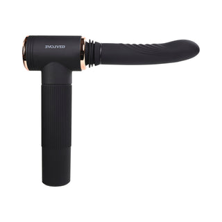 Evolved Too Hot To Handle Rechargeable Silicone Thrusting Sex Machine Black - Horny Stoner