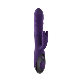 Evolved Rascally Rabbit Rechargeable Thrusting Swirling Silicone Vibrator Purple - Horny Stoner
